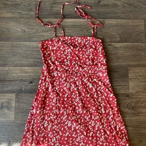 Floral tie-strap mini dress